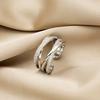 Temperament Simple Design Sense Niche Ring, Fashionable Personality High Sense Diamond Ring Women