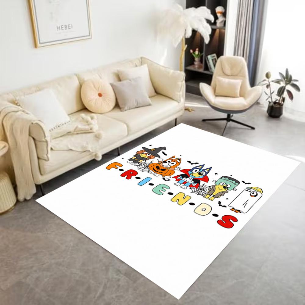 Bluey Friends Adventure Floor Rug Office Rug Perfect for Dormitory Dining Room Outdoor Foyer Antislip Carpet Decorate Offices Birthday/Christmas Gift