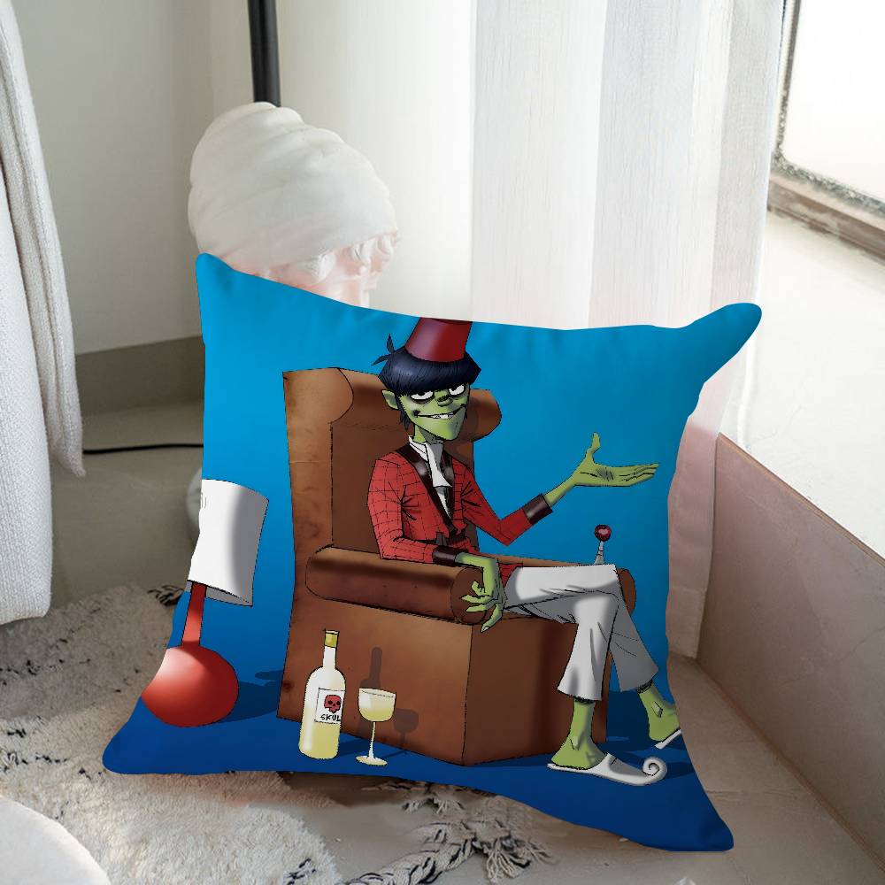 G-Gorillaz Arte Musical 45*45cm Funda de Cojín Funda de Almohada Decoración Funda de Almohada Funda de Almohada para Sofá