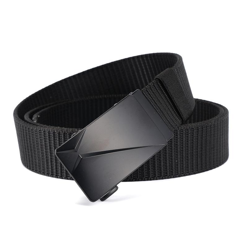 Men's New Belt Automatic Buckle Durable Nylon Tactical Braided Belt Middle Aged and Young Outdoor Trousers