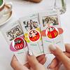 500/1500pcs Japan Daruma Egg Self-Adhesive Stickers Gift Envelope Card Jar DIY Sealing Sticker PVC Waterproof School Supplies
