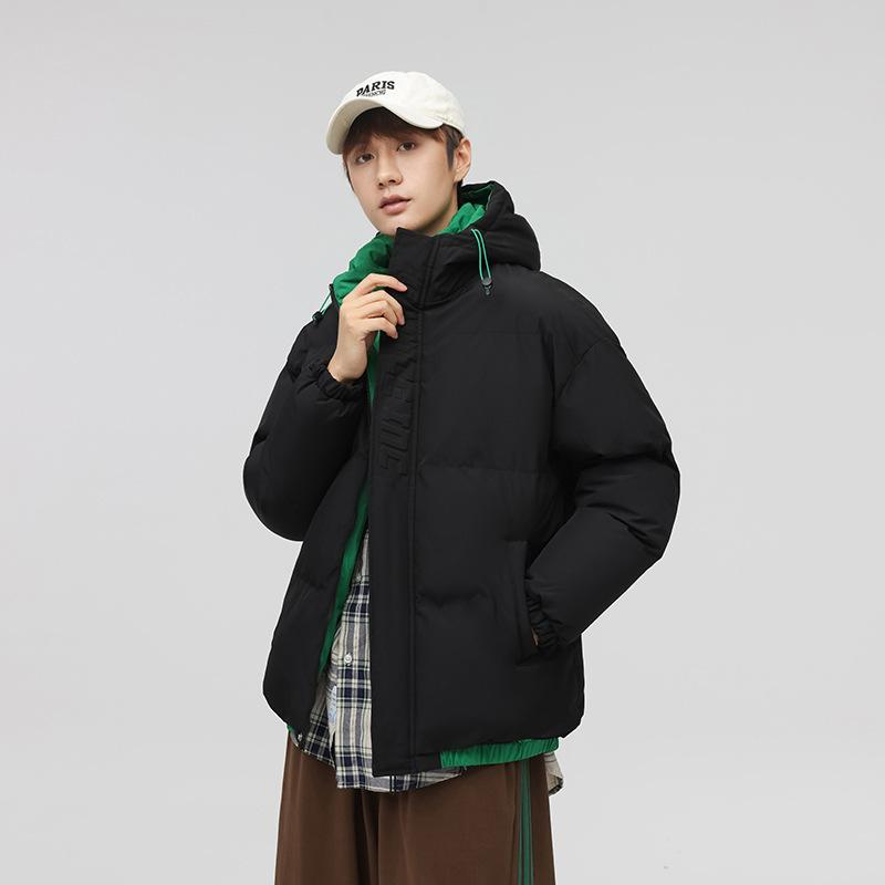 

Men s Winter New Thickened Contrasting Color Bread Clothes, Women s Jackets, Student Tide Loose Couple Cotton Clothes, Cotton Clothes 3XL чорний