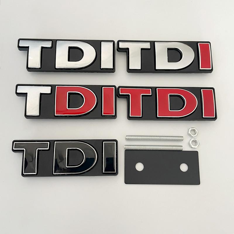EPYFH1 3D Metal Logo TDI Emblem Car Front Grill Badge Rear Trunk Sticker For VW Golf 4 6 7 MK6 Polo Jetta Passat Accessories