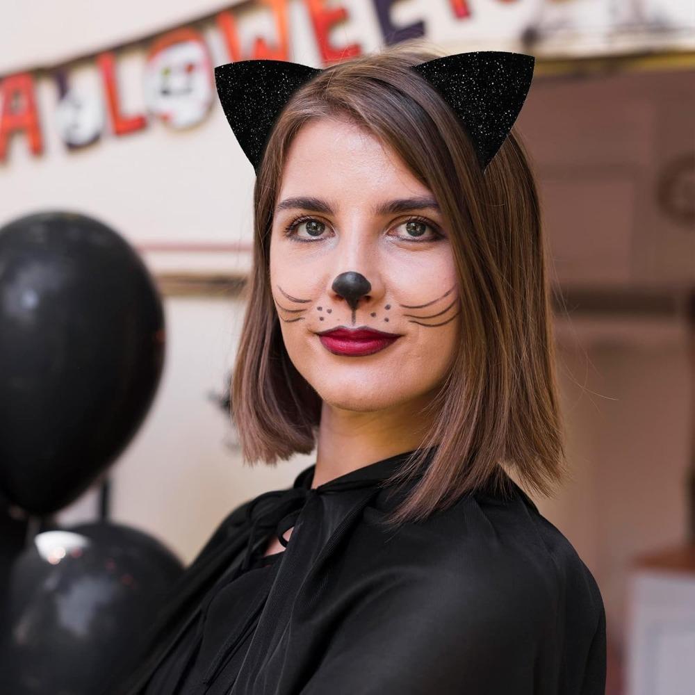 Fabric Wrapped Cat Ear Hair Hoop Universal Cosplay Cat Ear Headpiece Dress Up Head-wear Adult
