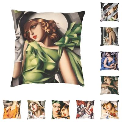 Tamara De Lempicka Pillow Case 45x45cm Sofa Young Lady With Gloves Modern Cushion Cover Car Pillowcase Outdoor Cushion