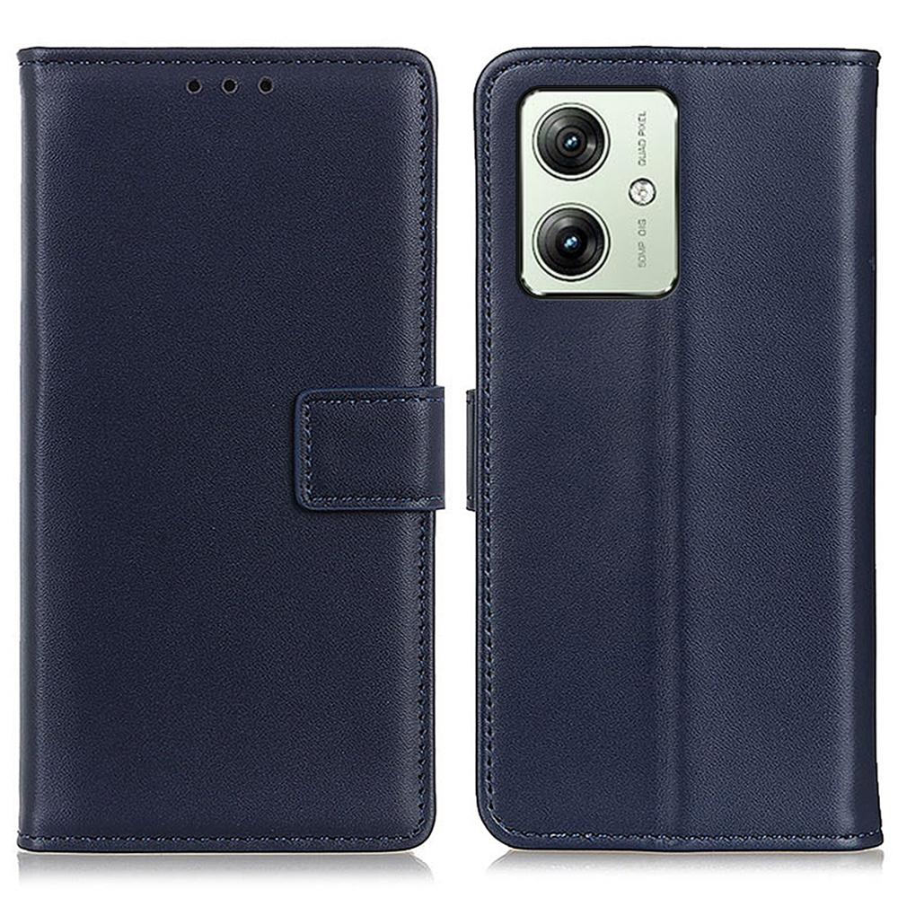 

For Motorola Moto G54 5G Case Dustproof PU Leather Phone Stand Slim-Fit Cover Wallet Blue