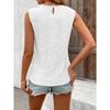 Women's Tank Tops Fashion Elegant Round Neck Lace Patchwork Loose Casual Tanks Vest for Women Spring and Summer Solid Color Crochet Office Lady Tops