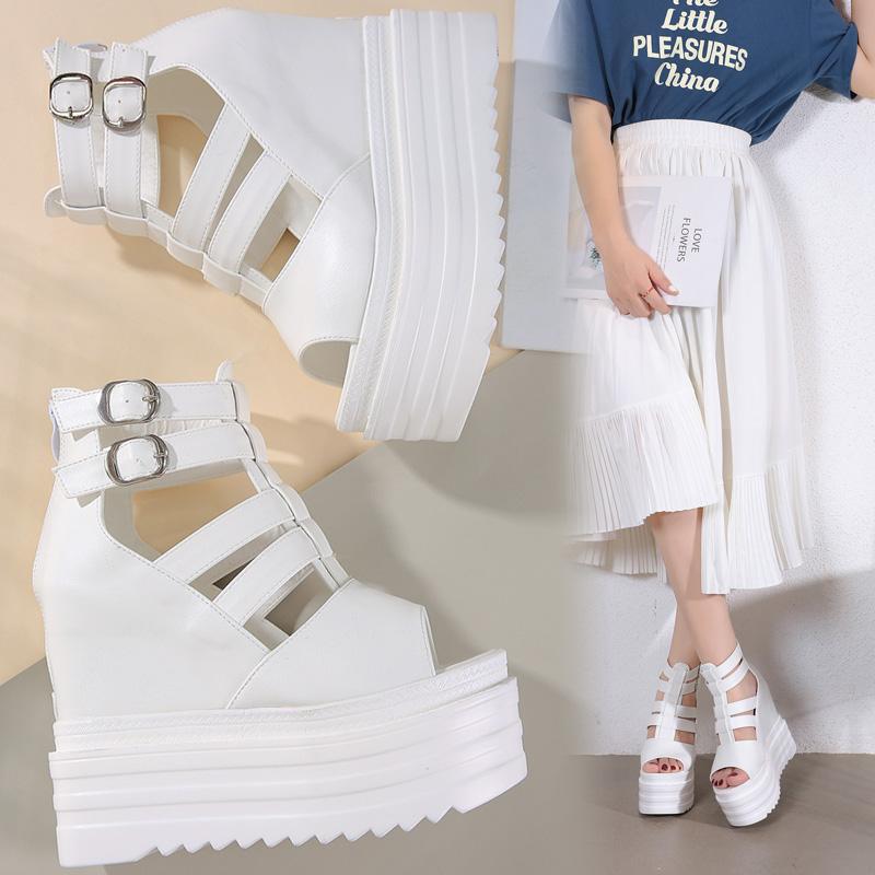 Fashion 15CM Women's Fish Mouth Wedge Sandals Thick Platform High-heeled Shoes wedges shoes for women  high heels
