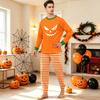 Family Matching Halloween Print Pajama Set with Long Sleeve Top and Open Hem Pants, Raglan Sleeve for Cozy Holiday Wear