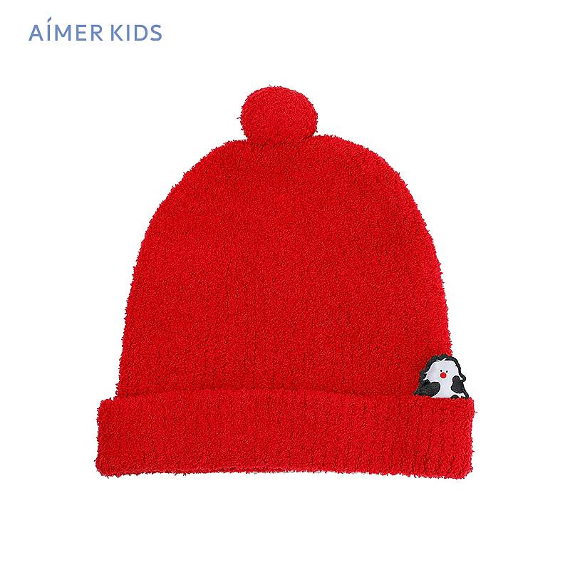 AIMER KIDS Red Warm Knit Hat S