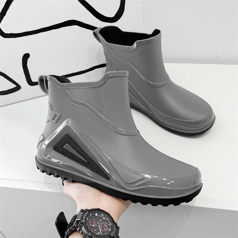 2024 Red Bottom Low Rain Shoes Men Waterproof Slip On Loafers Rain Shoes Men's Galoshes Rubber Rain Shoes Male Rubber Rain Boots