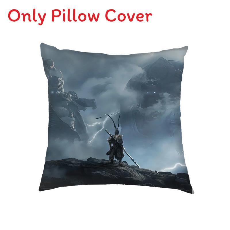 

Myth Wukong Black Pillow Cover Game Peripheral Bed Sofa Pillow Decoration Flax Style 2