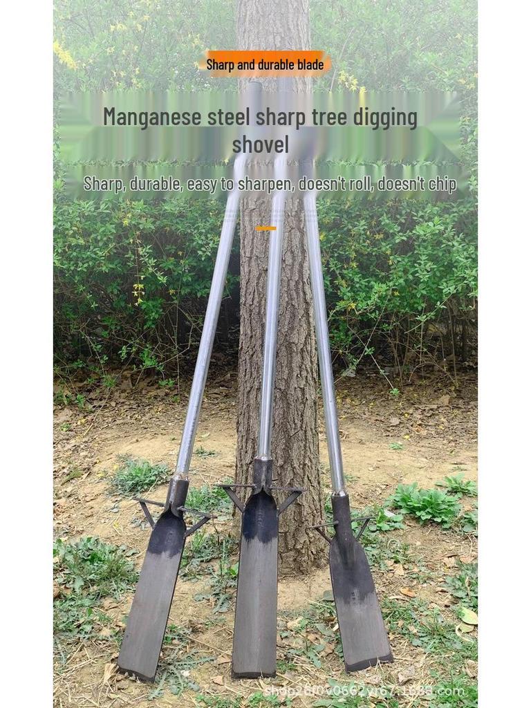 Manganese Steel Tree Spade & Shovel: For Digging, Seedling Lifting, Grass Shoveling, Soil, Pits, Ditches - Thickened Garden Tool.