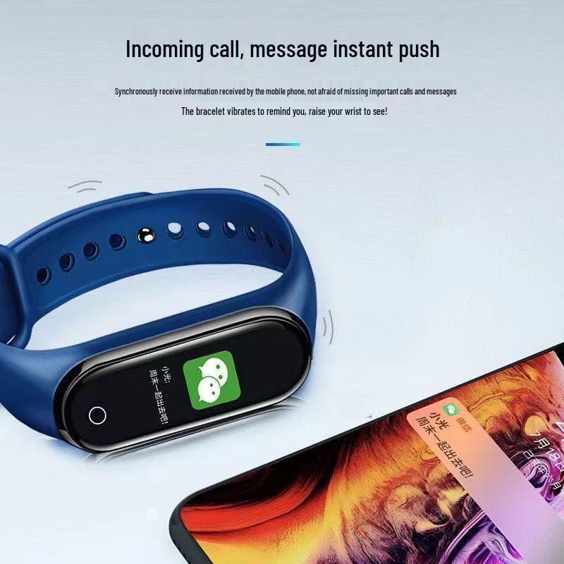 M6 Smart Bracelet: Heart Rate, Blood Pressure, Bluetooth, Pedometer, Music, Weather, Sleep Monitoring.