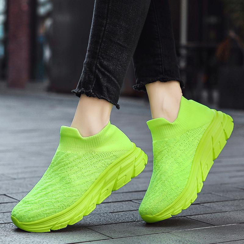 Summer New Fashion Flying Woven Shoes Sneakers Plus Size 35-48 Couples Leisure Sports  One Pedal Lazy Shoes.