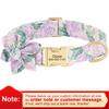 Nylon Personalized Dog Collar Print Dog Collars With Flower Custom Pet ID Necklace Adjustable For Small Medium Large Dogs Pug