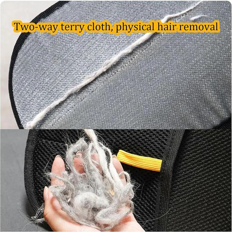 2-in-1 Double-Sided Pet Grooming Gloves - Cat & Dog Hair Remover Brush for Kitten Puppy Cleaning