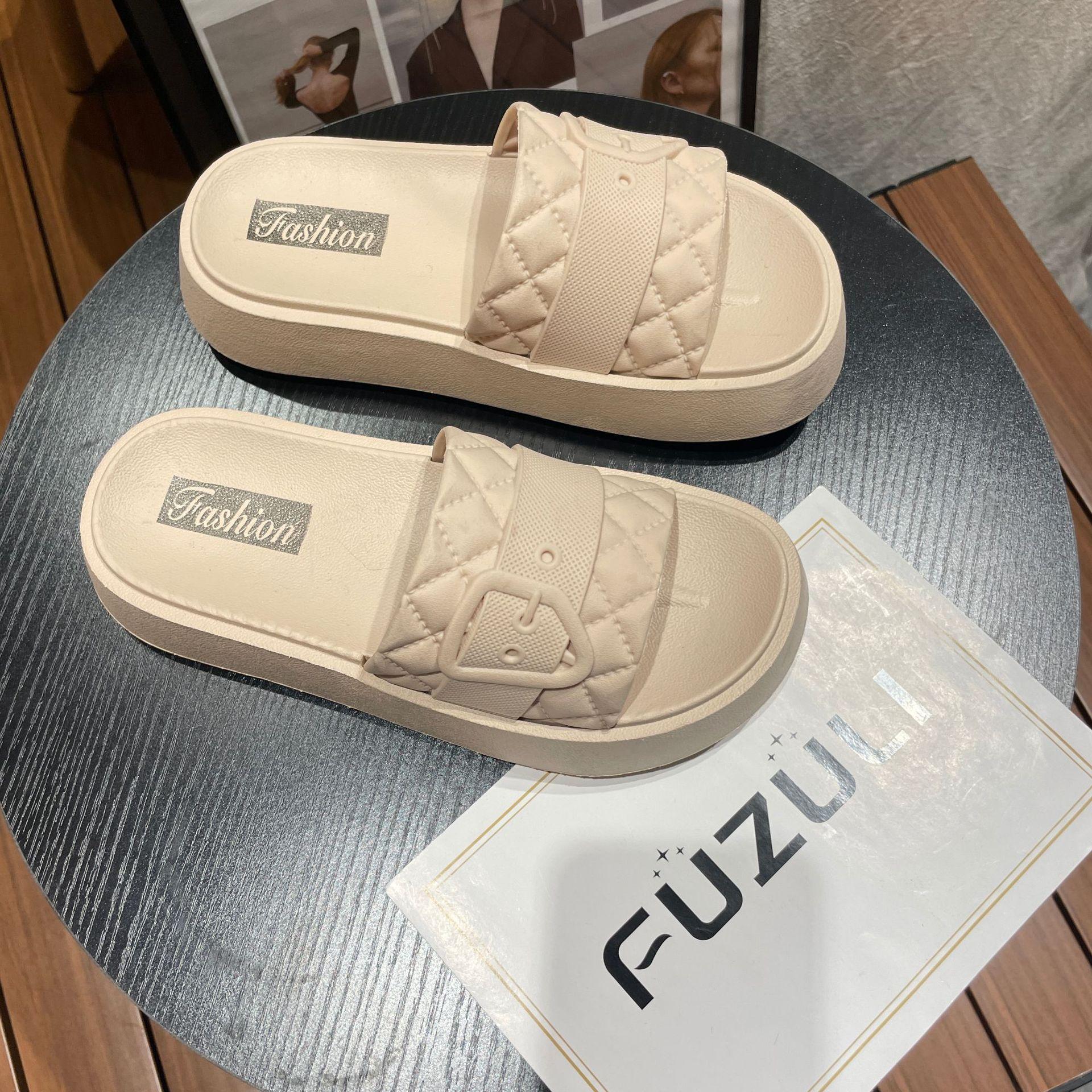 

Жіночі літні домашні капці на товстій підошві, парні, для ванної кімнати, м яка підошва, для вулиці, повсякденні круті капці з перемичкою 40 білий