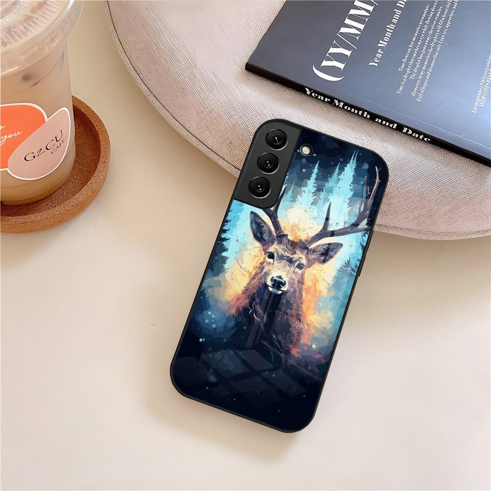 Custodia per Telefono Camo Caccia al Cervo Vetro Per Samsung Galaxy S26 S25 S21 S22 S24 S23 S20 Ultra Fe Plus A16 A24 A55 A53 Coque