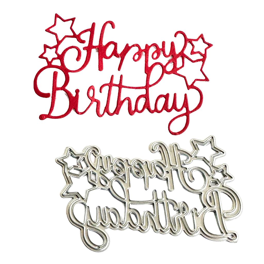 Happy Birthday Cutting Dies Carbon Steel Die Cut Templates Metal Embossing Stencils for Scrapbooking Card Making Album