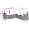 Vidaxl 5-Cz. Garden Furniture Set With Cushions, Brown, Poly Rattan