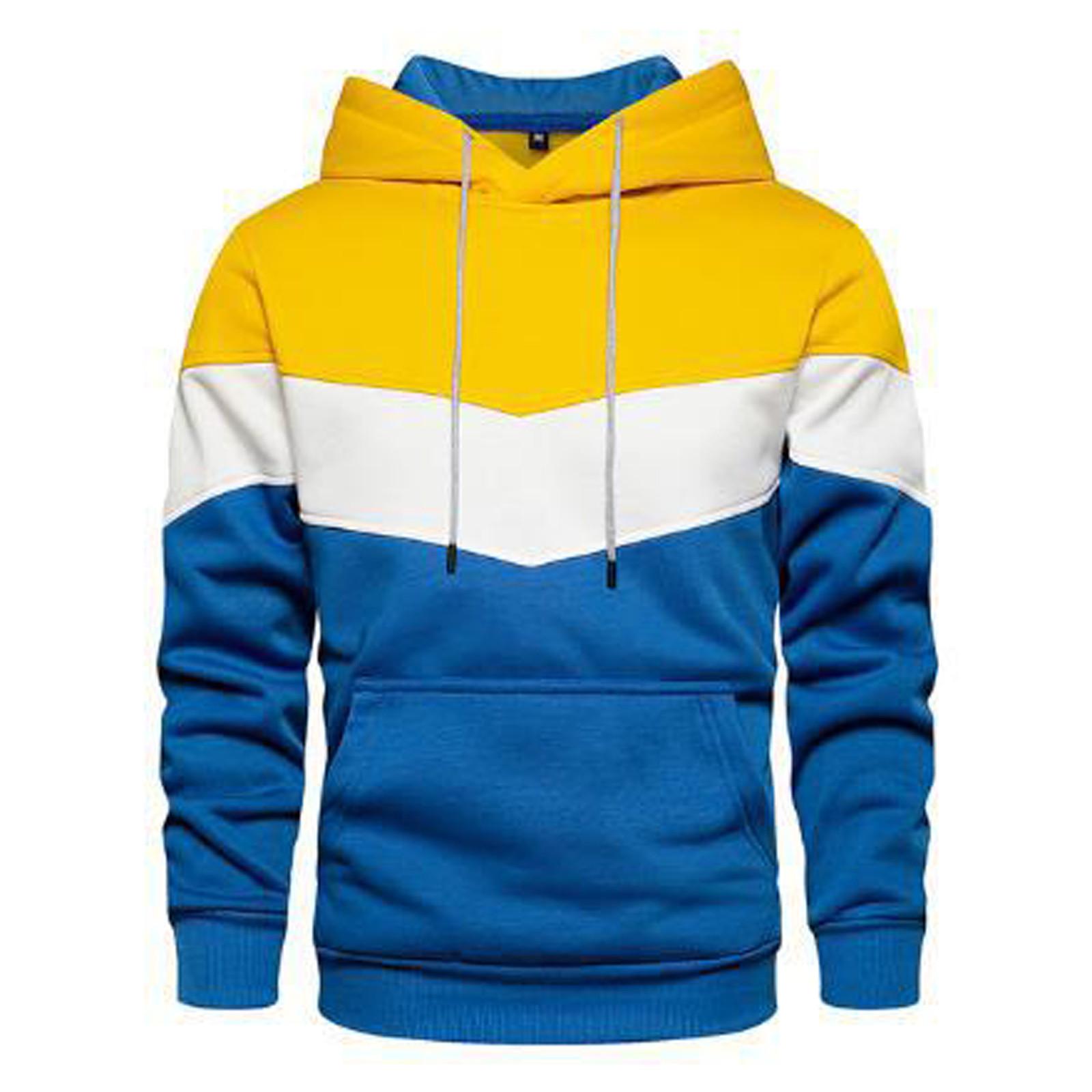 

И зимний мужской свитер с капюшоном, мужской свитер с длинным рукавом L жёлтый