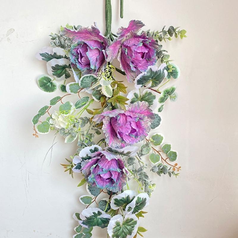 Yellow Sunflowers Wreath Realistic Artificial Sunflowers Wreath Spring Summer Wreath with Leaves for Front Door Decor