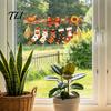 Halloween Party Supplies Hanging Socks Window Stickers, Decorative Branch Pumpkin Popcorn & Bow Decals for Autumn Reusable Clings Harvest Festival And