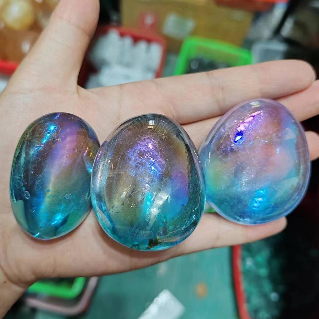 Piedras Pulidas de Cristal de Cuarzo Transparente Natural Rosa y Azul Aura Energía de Cuarzo Pulido Cristales de Sanación Reiki Decoración de Jardín