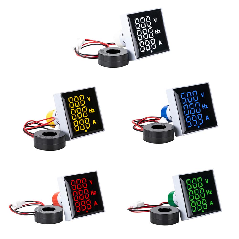 3 In 1 LED Digital Voltage Current And Frequency Meter AC 60-500V 0-100A  for Equipment Failure Construction Signal Indicators