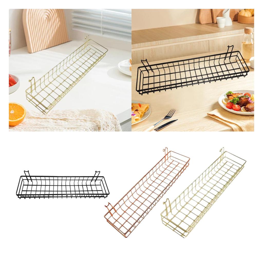 Hanging Wire Basket, Multipurpose with Hooks Home Storage Organizer, Iron Wire Storage Basket for Dorm, Kitchen, Garage, RV