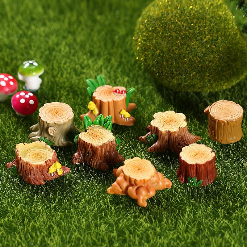ZAKKA Creative Resin Tree Stumps for Moss Micro Landscaping Ornaments