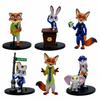 6 Szenen verrückte Tierfiguren, Polizist Hase, Hase, Fuchs und Fuchs-Puppe Schreibtischmodell Ornamente