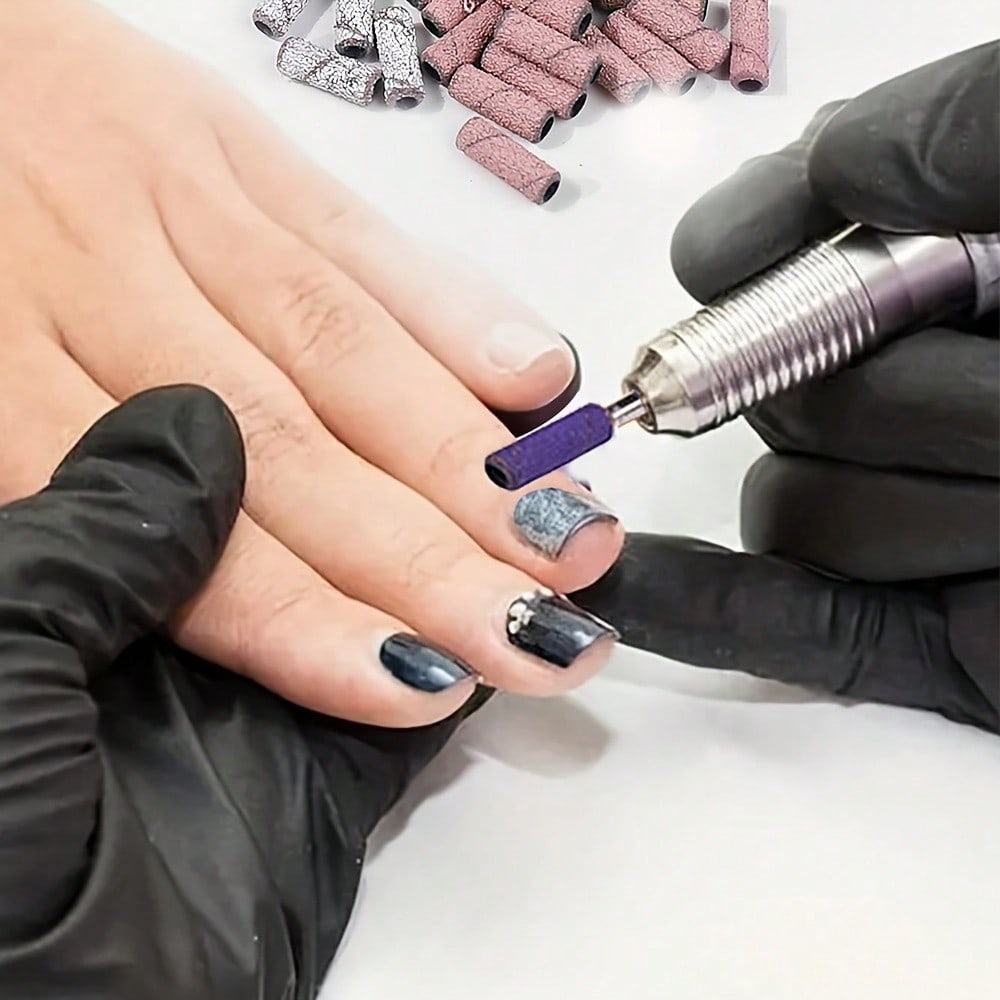 61pcs 4Grits with Mini Mandrel Nail Art 3mm Mini Grinding Sand Ring Bands Set Electric Grinding Machine Nail Grinding Head Manicure Tools Accessories