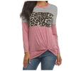 Women's  And Winter Leopard Pattern Stitching Long Sleeve T-Shirt