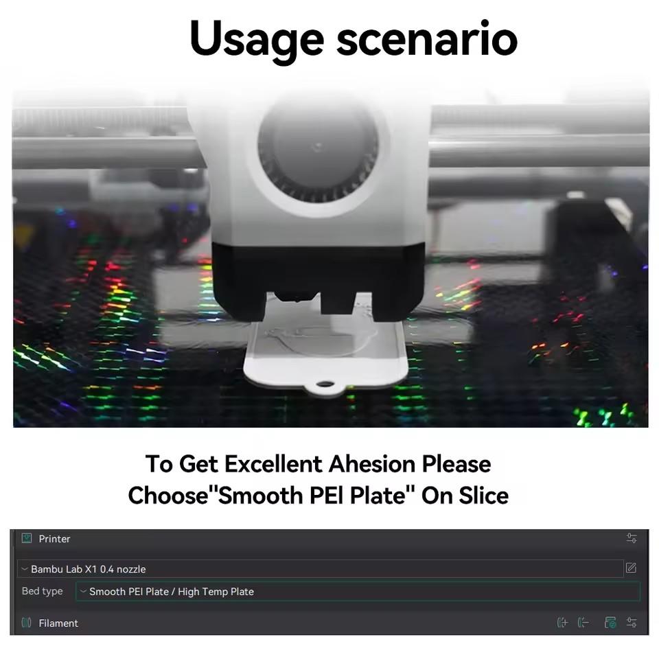 X1C P1P P1S A1 X1 Bauplatte für Bambu Lab Platte Glatte PEI-Folie PEO PET für Bambulabs X1 P1P 3D-Drucker Heizbett Bauplatte
