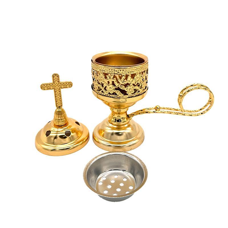 Censer Incense Burner Metal Incense Burner Holder With Cross Aromatherapy Small Ornament Home Decor Room Decor For Yoga Spa