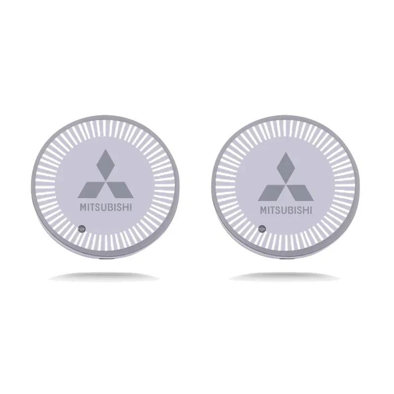 lcbk8 LED 7 Colors Car Coaster Light Water Cup Drinks Holder Mat For Mitsubishi ASX Galant Mirage L200 EVO Triton Pajero Outlander