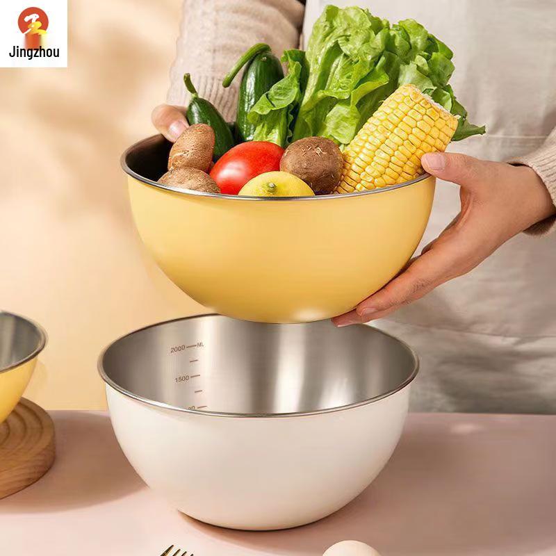 

Jingzhou Thickened Stainless Steel Mixing & Salad Bowl Set (3-Pack)