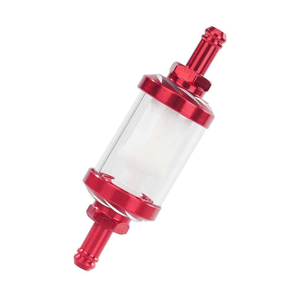 Universal Motorcycle Fuel Filter - High  Aluminum Glass Fuel Cleaner For Motorbike, Scooter, ATV, Dirt Bike - Multiple Colors Available