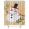 Tuniu Cute Snowman Bathroom Shower Curtain Set Waterproof Fabric Decor Farmhouse Holiday Vibes Festive Winter Theme Charming Hol