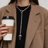Mysterious Crow Skull Gothic Chain Necklace Metal Adjustable Length Neckchain Unisex Fashion Accessory for Party
