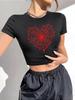 Spinnennetz-Print Harajuku-Ästhetik Damen-T-Shirt 90er Sommer Vintage Top Y2k T-Shirt