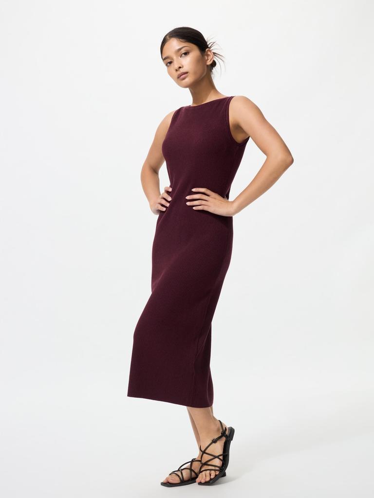 Uniqlo Pratelné pletené šaty s podprsenkou bez rukávů