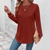 2025 Trendy Loose-Fit Women's Solid Color Round Neck Long Sleeve Hoodie for Autumn and Winter