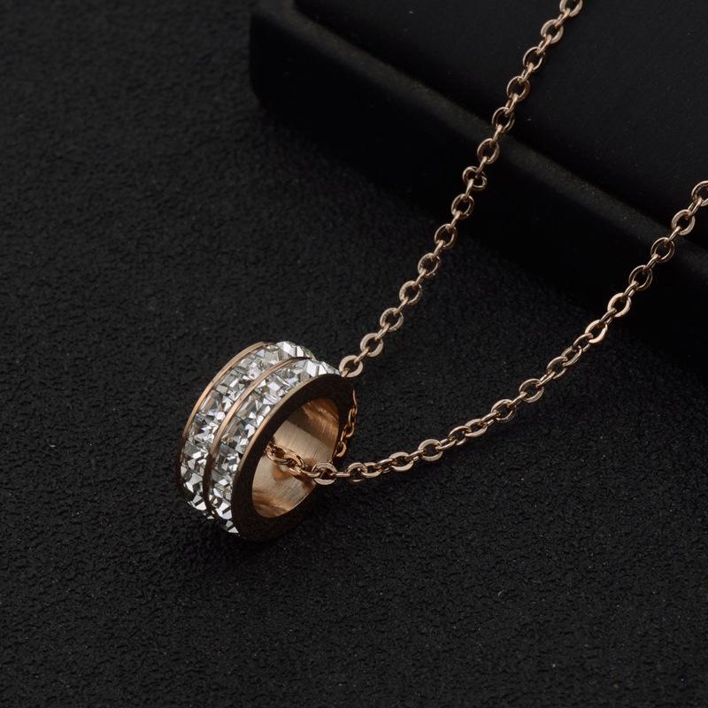 Korean Rose Gold Titanium Steel Collarbone Chain Necklace for Women