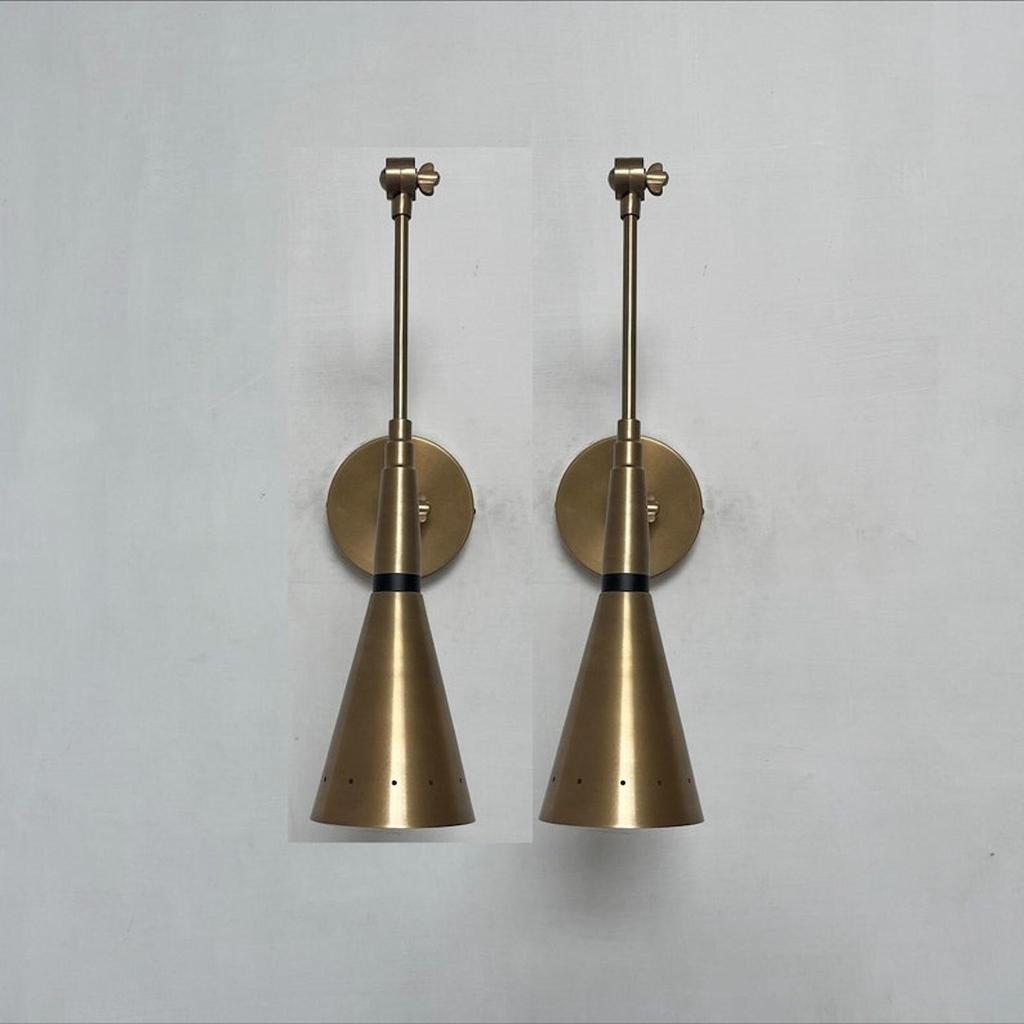 Mid Century Set von 2 Wand Leuchte Leuchte Roh Messing Wand Lampe Schlafzimmer Lichter