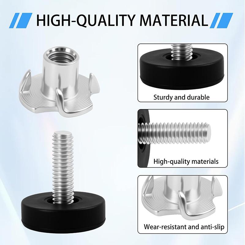 16Pcs Adjustable Furniture Feet M6 Thread Levelling Feets Set Furniture Levelers Glide Screw In Table Chair Feet Floor Protector
