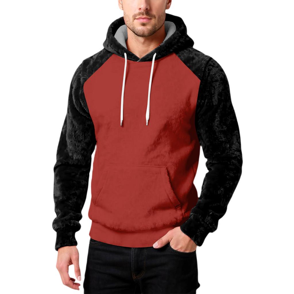 Herrenmode Freizeit Kapuzenpullover Kapuze Plüsch Lange Ärmel