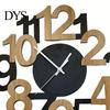 Office Decorative Clock Hollow Letter Wooden Wall Clock, Easy to Read Irregular Analog Living Room Modern Silent for Bedroom Decor